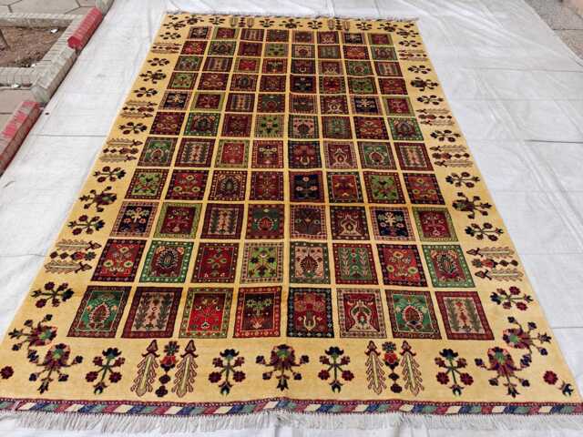 Handmade Afghan Wool Rug 10.3 X 6.8 Ft, Oriental Ayni Design - image 1