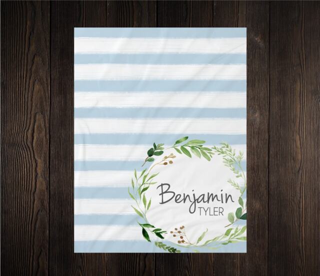 Personalized Baby Blanket Customized Gifts Soft Fleece Minky Shower Gift Newborn Keepsake Boy Monogram - image 1