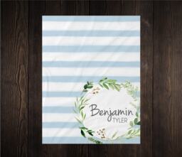 Personalized Baby Blanket Customized Gifts Soft Fleece Minky Shower Gift Newborn Keepsake Boy Monogram - thumbnail 1