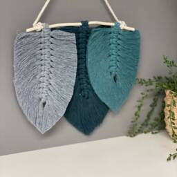 Mini Macrame Feather Wall Hanging, Mini Macrame, Feathers, Decor - thumbnail 3