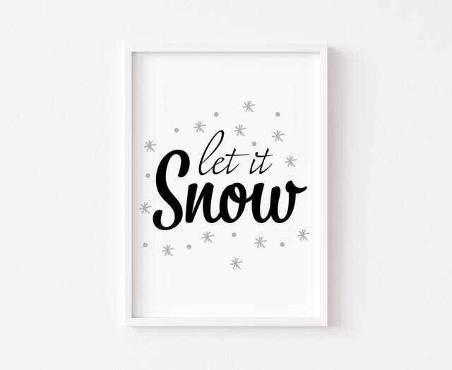 Christmas Wall Art - Prints Decor Print Decorations Holiday Home