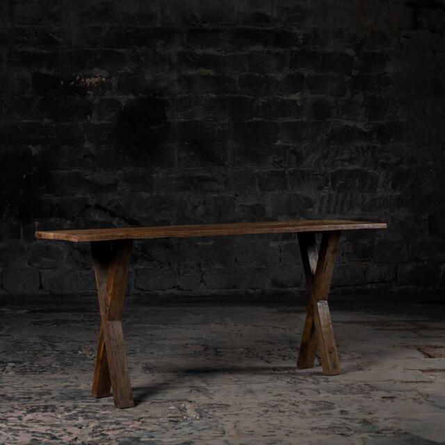 Reclaimed Wood Console Table Rustic Bleach Finish Entryway Table - image 1