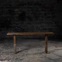 Reclaimed Wood Console Table Rustic Bleach Finish Entryway Table - thumbnail 2