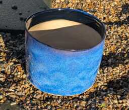 Large Blue Ceramic Plant Pot Handmade Planter, Garden Planter, Blue Planter - thumbnail 1