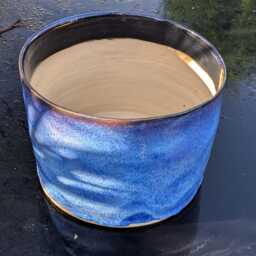 Large Blue Ceramic Plant Pot Handmade Planter, Garden Planter, Blue Planter - thumbnail 4