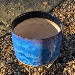 Large Blue Ceramic Plant Pot Handmade Planter, Garden Planter, Blue Planter - thumbnail 2