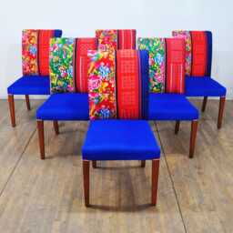 6 X Dining Chairs - Blue Rainbow - thumbnail 2