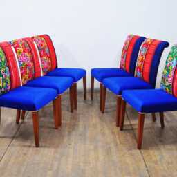 6 X Dining Chairs - Blue Rainbow - thumbnail 3