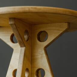 Handcrafted Wooden Stool - Versatile Designer Seating For Home, Office, & Studio Elegant Artisanal Furniture - thumbnail 2