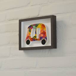 Quilled Bombay Auto Rickshaw - Papercraft - Wall Art For Friends, Daughter, Son, Mother, Father, Teacher, 3D Handmade Gift, May Birthday - thumbnail 4