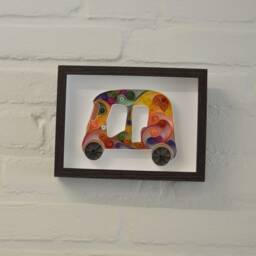 Quilled Bombay Auto Rickshaw - Papercraft - Wall Art For Friends, Daughter, Son, Mother, Father, Teacher, 3D Handmade Gift, May Birthday - thumbnail 2