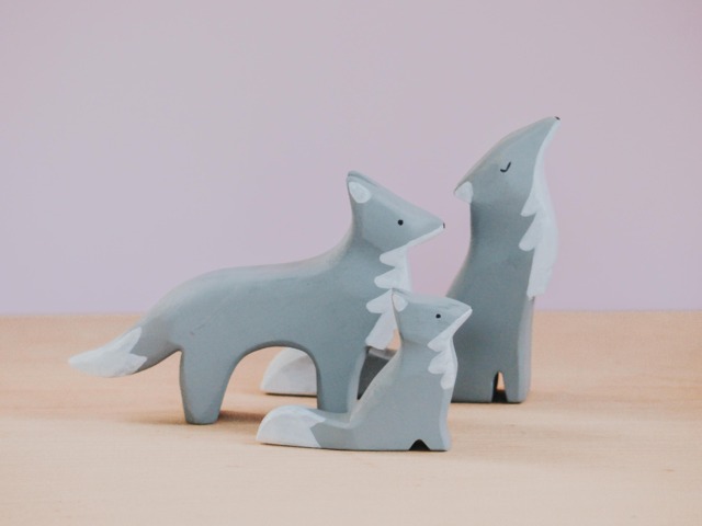 Wooden Wolf, Coyote, Wolf Family, Handmade Animal, Montessori Toys, Wild Animal, Waldorf Toy, Woodland Animal Toy - image 1