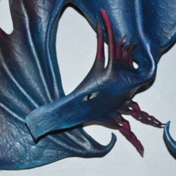 Blue & Purple Aurora Leather Dragon Wall Hanging - Blue/Purple 14 Inches This One Available Now - thumbnail 2