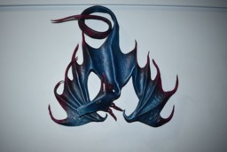 Blue & Purple Aurora Leather Dragon Wall Hanging - Blue/Purple 14 Inches This One Available Now - thumbnail 1
