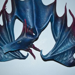 Blue & Purple Aurora Leather Dragon Wall Hanging - Blue/Purple 14 Inches This One Available Now - thumbnail 3
