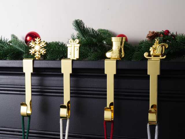 Christmas Stocking Holder, Hanger Hook, Mantle Fireplace Home Decor - image 1