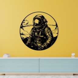 Metal Astronaut Wall Art, Space Decor Sign, Kids Room Galaxy Theme, Sci-Fi Gift - thumbnail 3