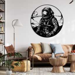 Metal Astronaut Wall Art, Space Decor Sign, Kids Room Galaxy Theme, Sci-Fi Gift - thumbnail 4