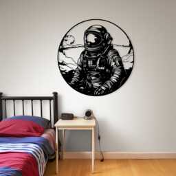 Metal Astronaut Wall Art, Space Decor Sign, Kids Room Galaxy Theme, Sci-Fi Gift