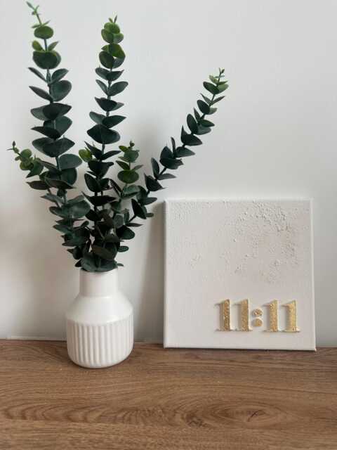 Custom Gold Leaf Time/ Date Canvas- Textured Wall Art - 3D Canvas Nursery/ Bedroom/ Home D??cor. Made To Order - image 1