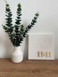 Custom Gold Leaf Time/ Date Canvas- Textured Wall Art - 3D Canvas Nursery/ Bedroom/ Home D??cor. Made To Order - thumbnail 1
