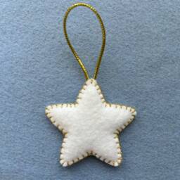 Handmade Wool Felt Stars, Christmas Tree Ornaments, Tiny Stars Set Of 6 - thumbnail 4