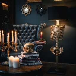 Skeleton Floor Lamp - Gothic Home Decor Handmade By The Blackened Teeth Ultimate Christmas Gift - thumbnail 3