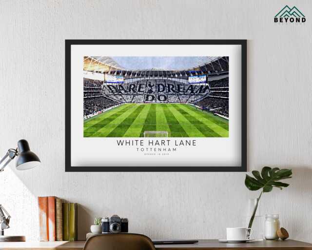 Tottenham Dare Dream Do White Hart Lane Art Print - Poster Impressionist Painting Drawing Gift For Him Football Fan Dad Spurs Fc Stadium - image 1