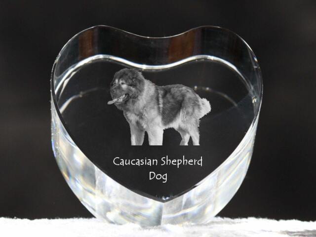 Caucasian Shepherd Dog, Crystal Heart With Dog, Souvenir, Decoration, Limited Edition, Collection - image 1
