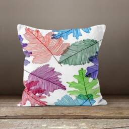 Flower Cushion Cover-Tropical Bird Pillow Case-Garden Party Geometric Cover-Summer Cushion Case-Gift For Her-Handmade Material - thumbnail 2