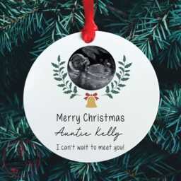Personalised Pregnancy Announcement Baby Scan Bauble For Grandparents - Christmas Gift From Bump For Nanny Grandad Reveal - thumbnail 2