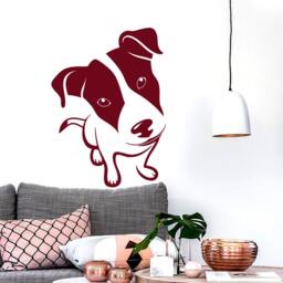 Wall Vinyl Dog Decal Baby Bulldog Cute Portrait Abstract Animals Pets Modern Home Decor - #1137Dz - thumbnail 2