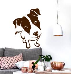 Wall Vinyl Dog Decal Baby Bulldog Cute Portrait Abstract Animals Pets Modern Home Decor - #1137Dz - thumbnail 1