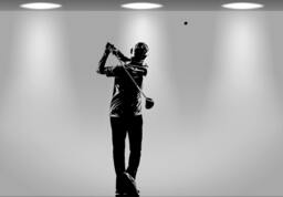 Golfer Swinging Decal, Golf Player Wall Decal, Golf Silhouette Vinyl Sticker, Golfer Mural Decor, Gift - thumbnail 1