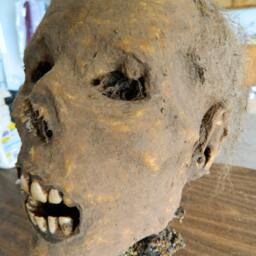 Mummified Mark Realistic Corpse Head Skull - thumbnail 3