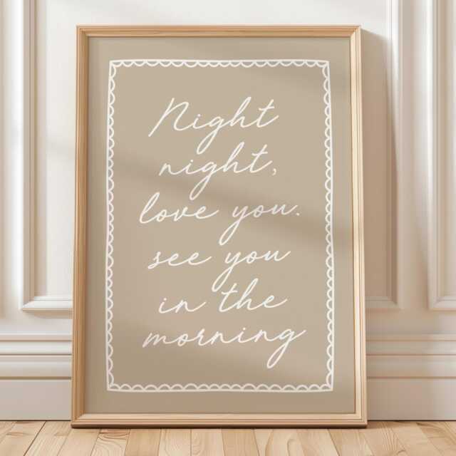 Night Love You Art Print Bohemian Bedroom Wall Decor - image 1