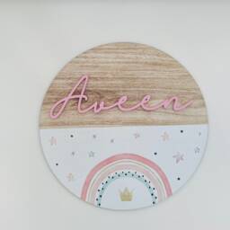Personalised Rainbow Name Sign, Kids Bedroom Door Plaque, Nursery Wall Decor Gift - thumbnail 2