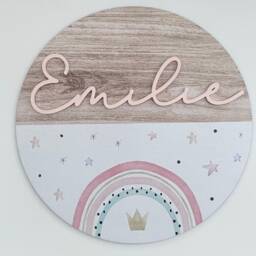 Personalised Rainbow Name Sign, Kids Bedroom Door Plaque, Nursery Wall Decor Gift - thumbnail 3
