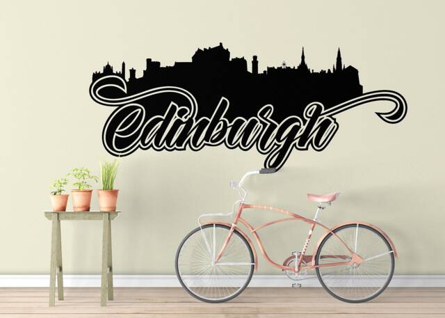 Edinburgh Wall Decal, Schotland City Skyline Interior Sticker, Vinyl Sticker Vinyl, Office Decal - image 1