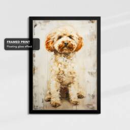 Cockapoo Abstract Paint Drip Dog Painting Framed Poster Print Or Canvas Wall Decor Art Bedroom Home Interior Gift For Pet Lover - thumbnail 2