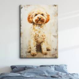 Cockapoo Abstract Paint Drip Dog Painting Framed Poster Print Or Canvas Wall Decor Art Bedroom Home Interior Gift For Pet Lover