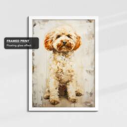 Cockapoo Abstract Paint Drip Dog Painting Framed Poster Print Or Canvas Wall Decor Art Bedroom Home Interior Gift For Pet Lover - thumbnail 3