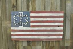Emt Usa Hybrid Wood Flag 3D Wall Hanging