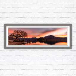 Sunset Lake Panoramic Framed Print Serene Waterscape Wall Art - thumbnail 3