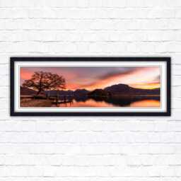 Sunset Lake Panoramic Framed Print Serene Waterscape Wall Art - thumbnail 2