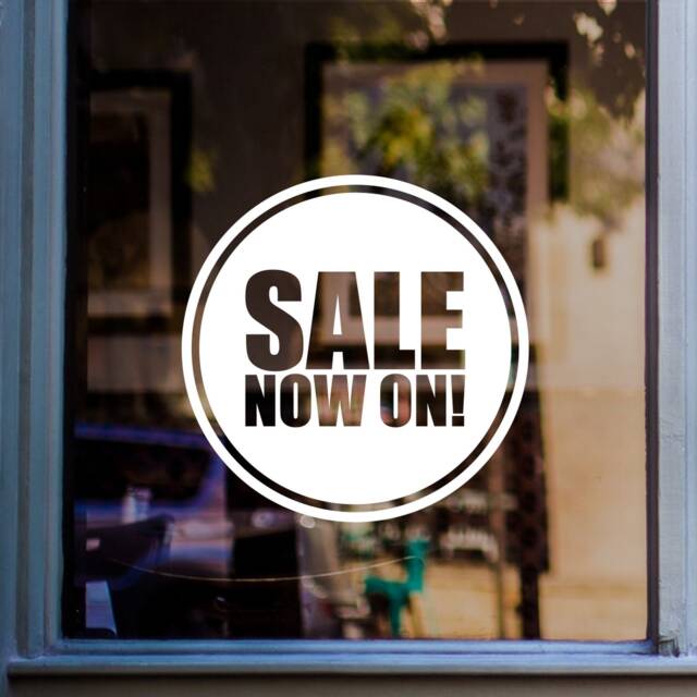 Sale Now On Shop Window Sticker Vinyl Decal Retail Display - image 1