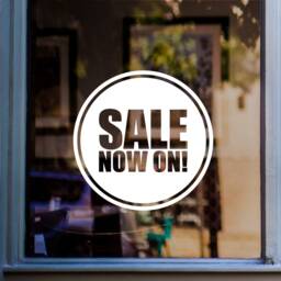 Sale Now On Shop Window Sticker Vinyl Decal Retail Display - thumbnail 1