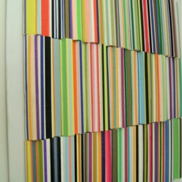 "Sold Geometric Wall Sculpture, Wood & Paper Collage, " - thumbnail 2