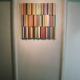 "Sold Geometric Wall Sculpture, Wood & Paper Collage, " - thumbnail 4