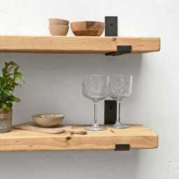 Rustic Wooden Shelf - Handmade Solid Wall Shelves - Bathroom, Kitchen Or Living Room Storage - thumbnail 2